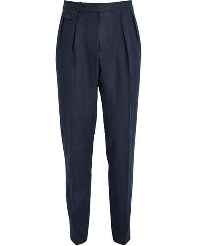 Polo Ralph Lauren Linen Tailored Trousers - Blue