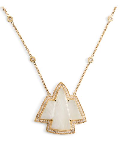 Jacquie Aiche Yellow Gold, Diamond And Moonstone Thunderbird Necklace - Metallic