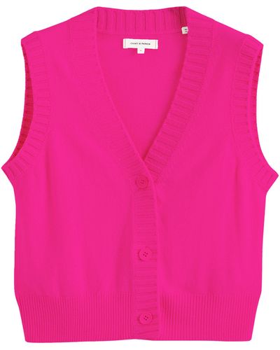 Chinti & Parker Wool-cashmere Buttoned Sweater Vest - Pink