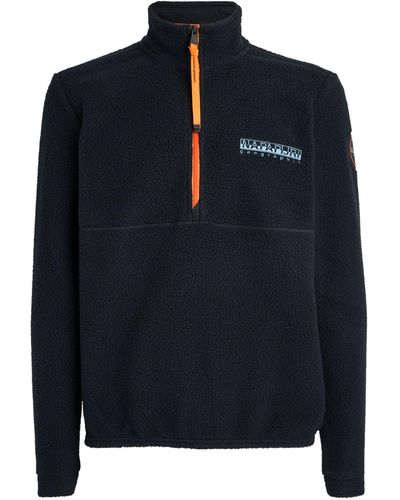 Napapijri Anderby Quarter-zip Fleece Sweatshirt - Blue