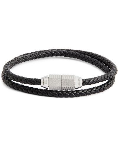 Tateossian Leather Macramé Bracelet - Black