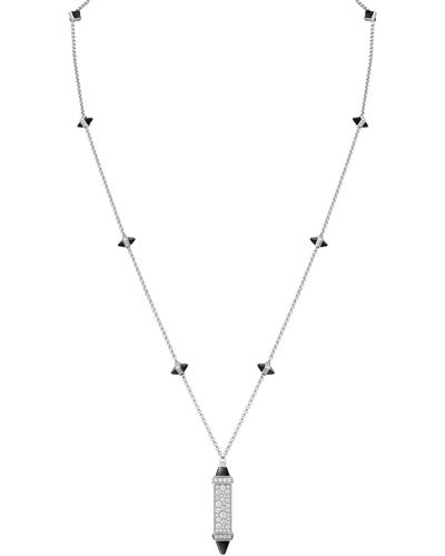 Cartier White Gold, Diamond And Onyx Les Berlingots De Necklace - Metallic