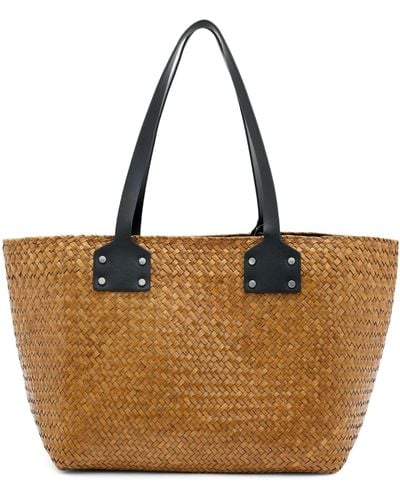 AllSaints Straw Mosley Tote Bag - Brown
