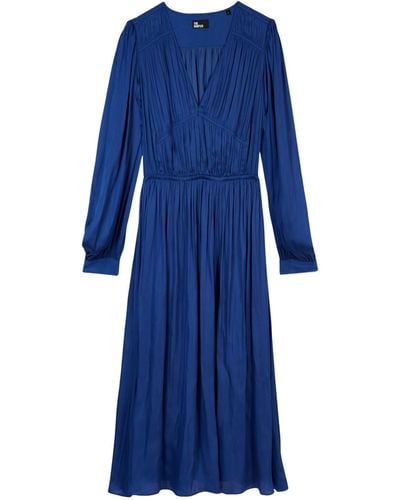 The Kooples Pleated Midi Dress - Blue