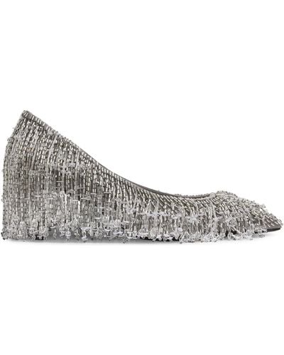Gucci Beaded Fringed Pumps 65 - Gray