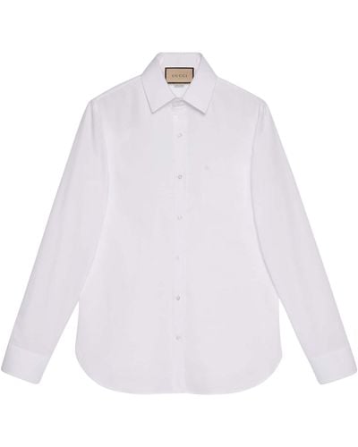 Gucci Cotton Poplin Embroidered Shirt - White