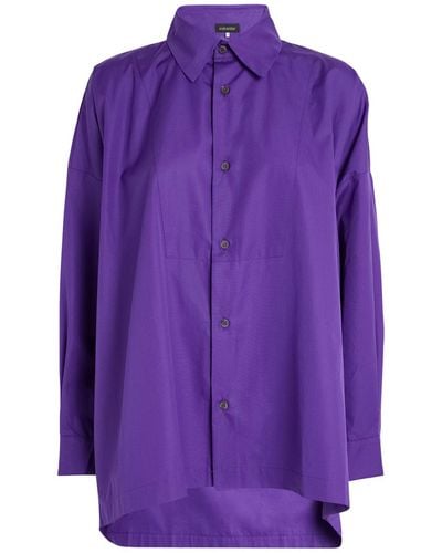 Eskandar Cotton A-line Shirt - Purple