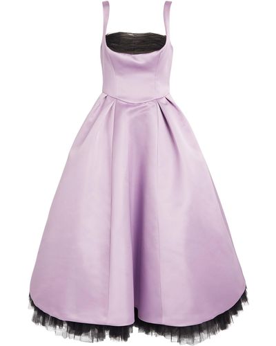 Carolina Herrera Satin Midi Dress - Purple