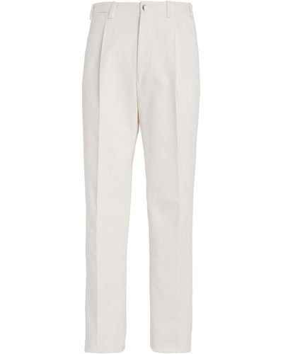 Giuliva Heritage Cotton Twill Straight Trousers - White
