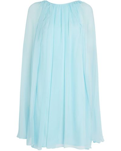 Max Mara Silk Chiffon Mini Dress - Blue