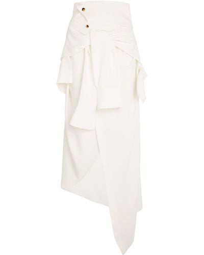 A.W.A.K.E. MODE Deconstructed Midi Skirt - White