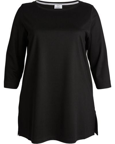 Marina Rinaldi Boat-neck T-shirt - Black