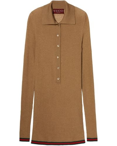 Gucci Cashmere Ribbed Top - Brown