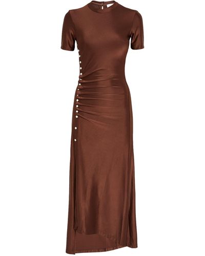 Rabanne Stud-embellished Maxi Dress - Brown