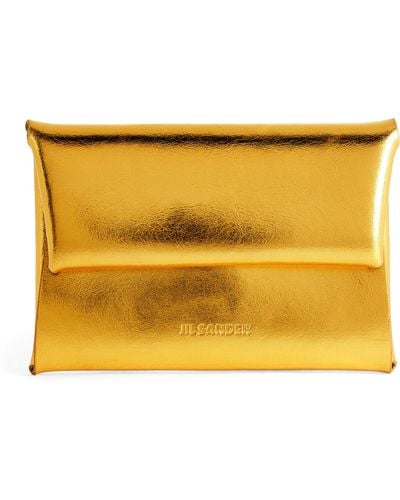 Jil Sander Leather Folded Coin Purse - Yellow