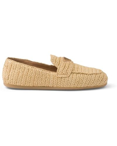 Prada Woven Loafers - Natural