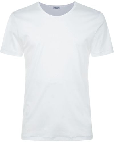 Zimmerli of Switzerland 286 Sea Island Round Neck T-shirt - White