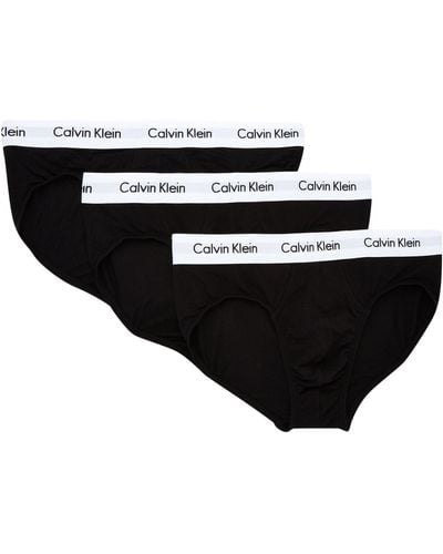 Calvin Klein Cotton Stretch Hip Briefs (pack Of 3) - Black