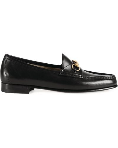 Gucci Leather Horsebit Loafers - Black
