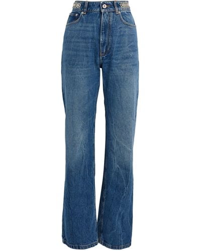 Rabanne Embellished Flared Jeans - Blue