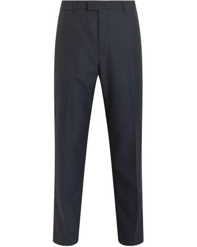 AllSaints Pinstripe Howling Straight Tailored Pants - Blue