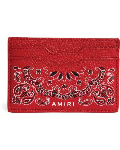Amiri Leather Bandana Card Holder - Red