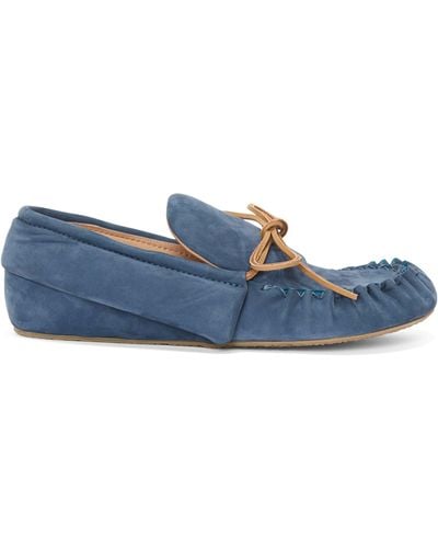 JW Anderson Suede Moccasin Loafers - Blue