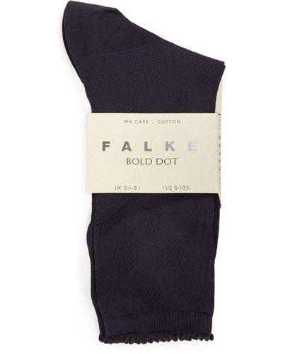 FALKE Organic Cotton-blend Bold Dot Socks - Blue