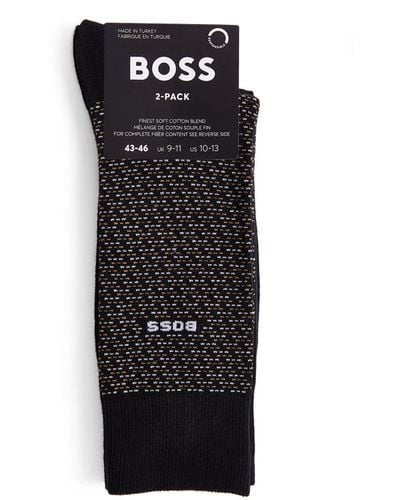 BOSS Mini Pattern Socks (pack Of 2) - Black