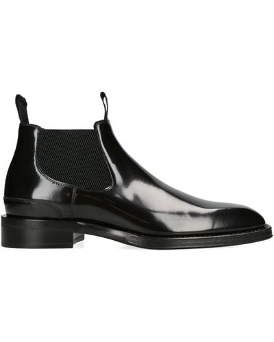 Burberry Leather Chelsea Boots - Black