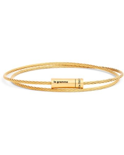 Le Gramme Yellow Gold Double Cable Bracelet - Natural