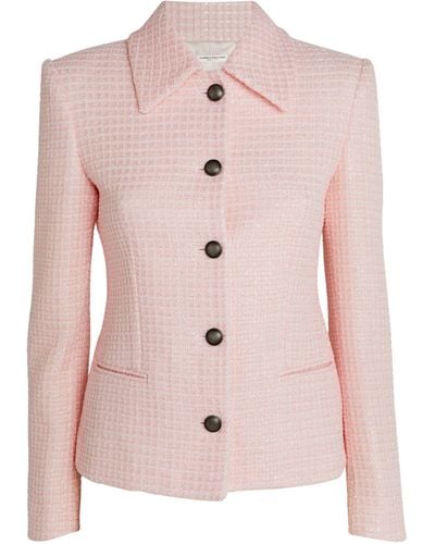 Alessandra Rich Sequinned Tweed Blazer - Pink
