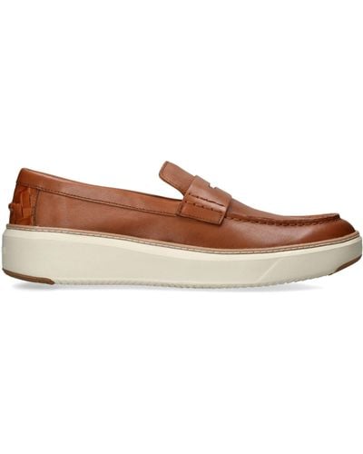 Cole Haan Leather Grandprø Topspin Penny Loafers - Brown