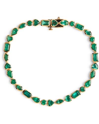 SHAY Yellow Gold And Emerald Multi-shape Bracelet - Green