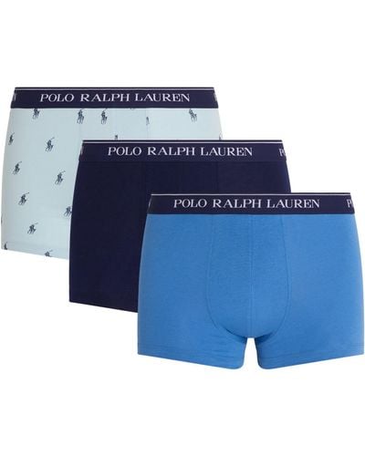 Polo Ralph Lauren Stretch-cotton Classic Trunks (pack Of 3) - Blue