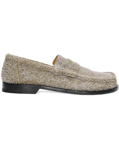 Loewe Brushed Suede Campo Loafers - Gray