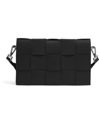 Bottega Veneta Medium Leather Cassette Cross-body Bag - Black