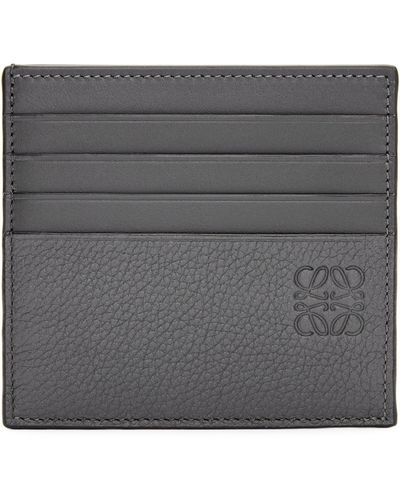 Loewe Leather Open Card Holder - Grey