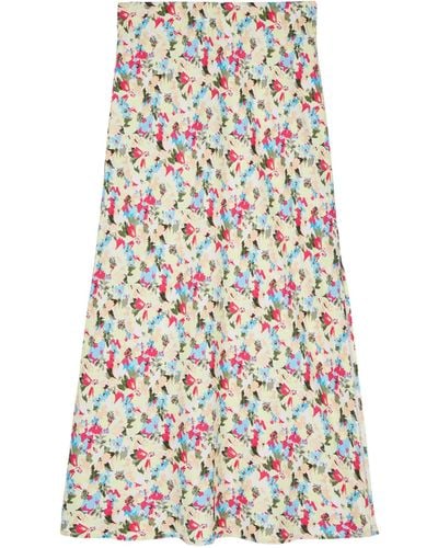 The Kooples Floral Print Maxi Skirt - White