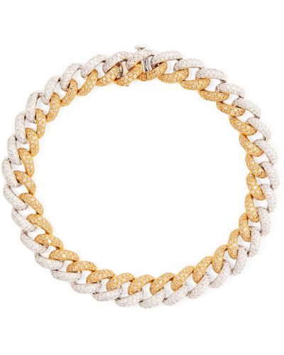 SHAY Mixed Gold And Diamond Pavé Link Bracelet - Metallic