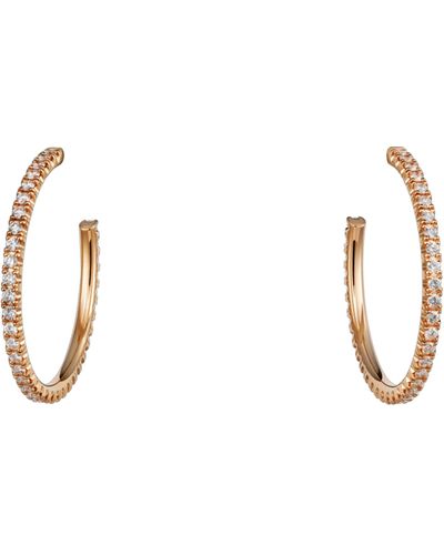 Cartier Medium Rose Gold And Diamond Étincelle De Hoop Earrings - White