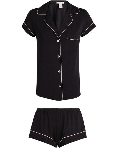 Eberjey Gisele Jersey Pajama Set - Black