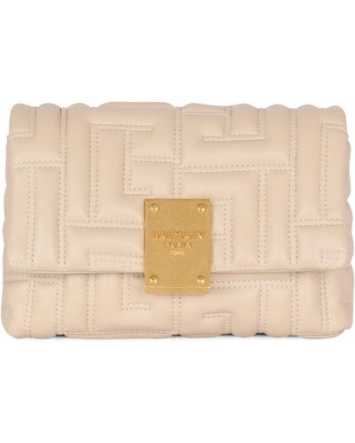 Balmain Quilted Leather 1945 Soft Cross-body Bag - Natural