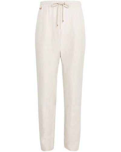 Agnona Linen Drawstring Pants - White