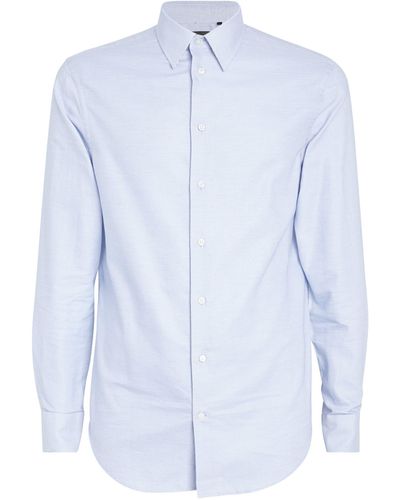 Emporio Armani Cotton Jacquard Shirt - Blue