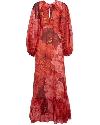 La DoubleJ Floral Eve Maxi Dress - Red