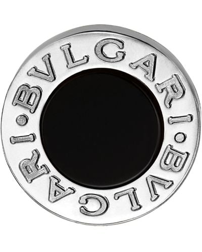 BVLGARI White Gold And Onyx Single Stud Earring - Black