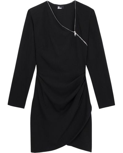 The Kooples Draped-detail Mini Dress - Black