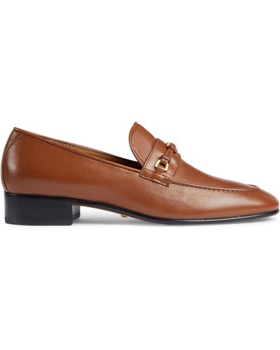 Gucci Leather Interlocking G Loafers - Brown