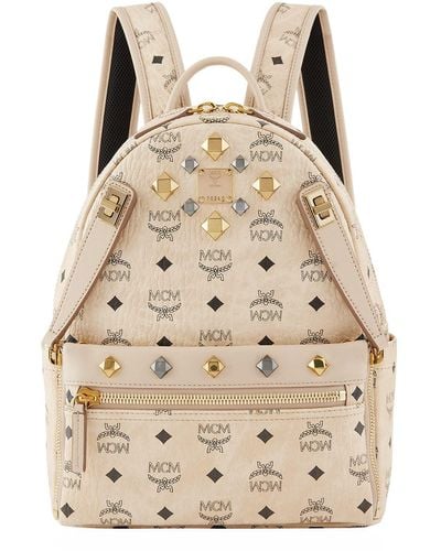 MCM Small Dual Stark Backpack, Beige, One Size - Natural